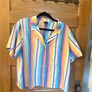 Colorful Striped Button Down Shirt